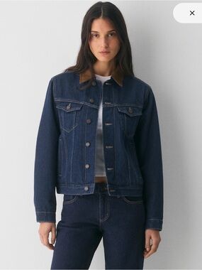 NWT Denim Forum Jacket with Brown Corduroy Collar